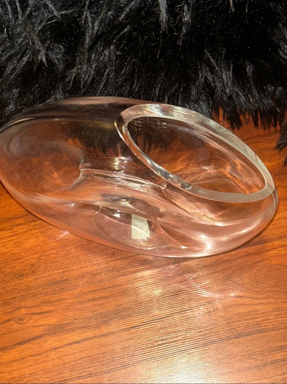 VTG Crate & Barrel ONA Clear Glass Donut Centerpiece Bowl - Home Dining RARE HTF